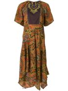 Etro Embroidered Shift Dress - Brown