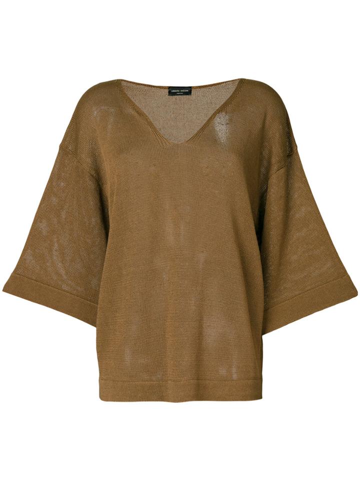 Roberto Collina V-neck Jumper - Brown