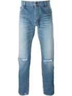 Saint Laurent Distressed Jeans, Men's, Size: 33, Blue, Cotton