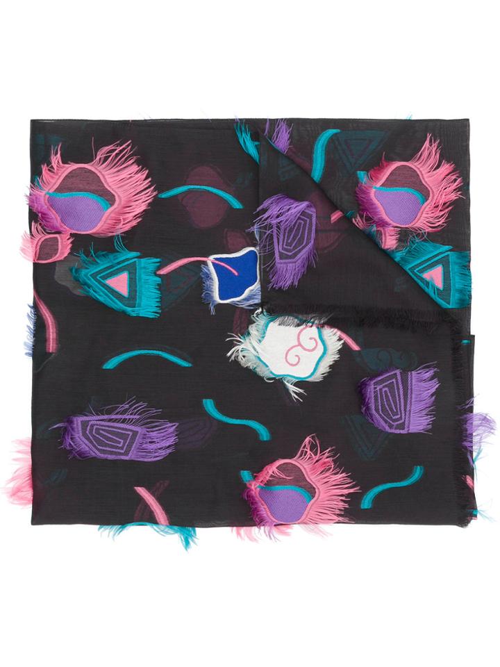 Giorgio Armani Fringed Scarf - Black