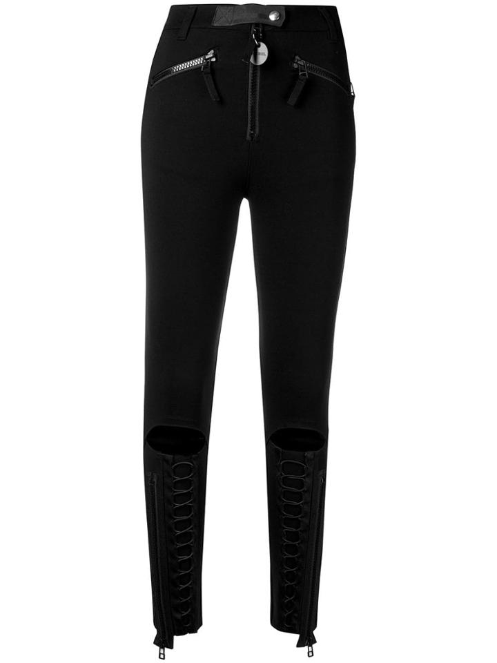 Diesel Ripped High-waisted Jeans - Black