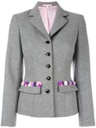 Olympia Le-tan Flannel Embroidered Madeleine Jacket - Grey