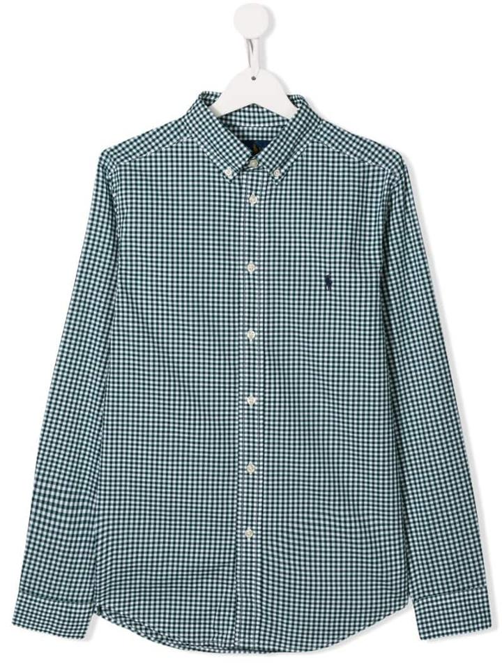 Ralph Lauren Kids Teen Checked Button Up Shirt - Green