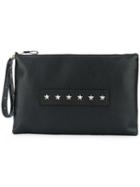 Red Valentino - Star Studded Clutch - Women - Calf Leather - One Size, Black, Calf Leather