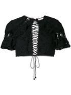 Zimmermann Perforated Detail Crop Top - Black