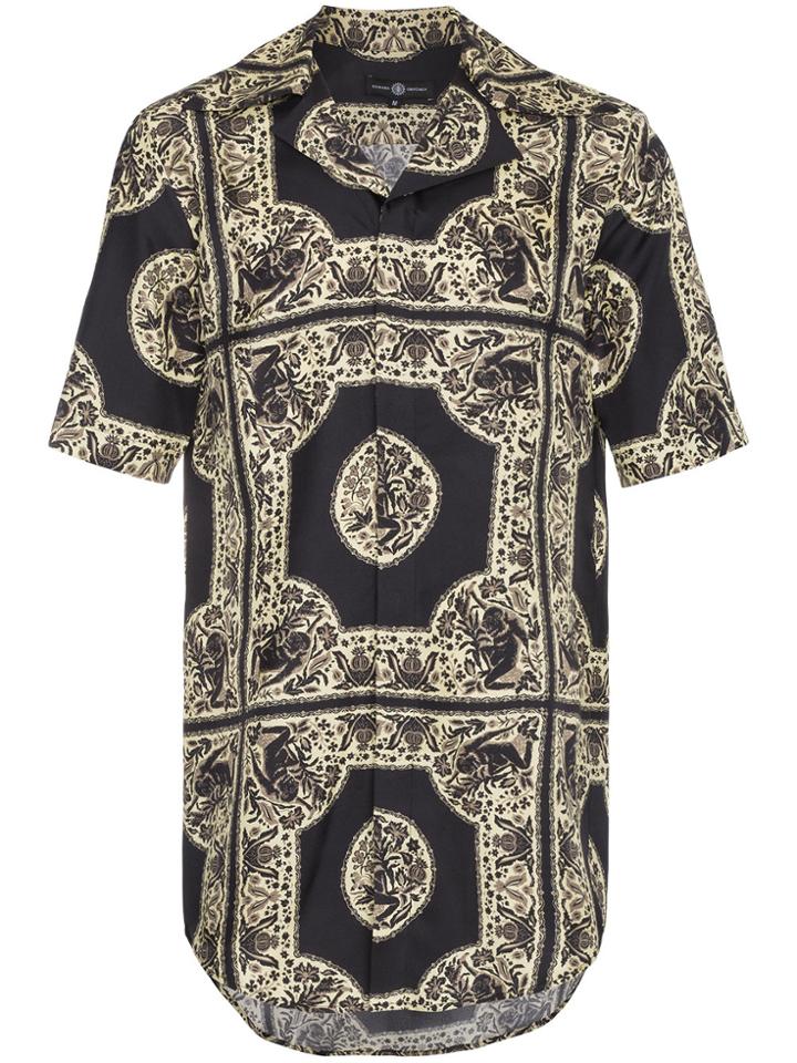 Edward Crutchley Monkey Print Silk Shirt - Black