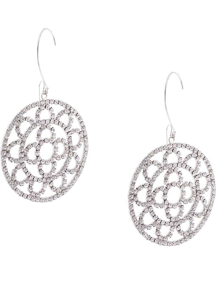 Area Crysta-embellishedl Drop Earrings - White