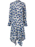 Christian Wijnants Long-sleeved Flower Print Dress - Blue