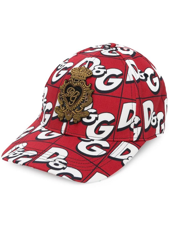 Dolce & Gabbana All-over Logo Cap - Red