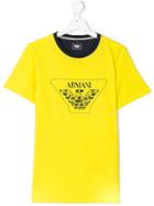 Armani Junior Teen Logo Print T-shirt - Yellow & Orange