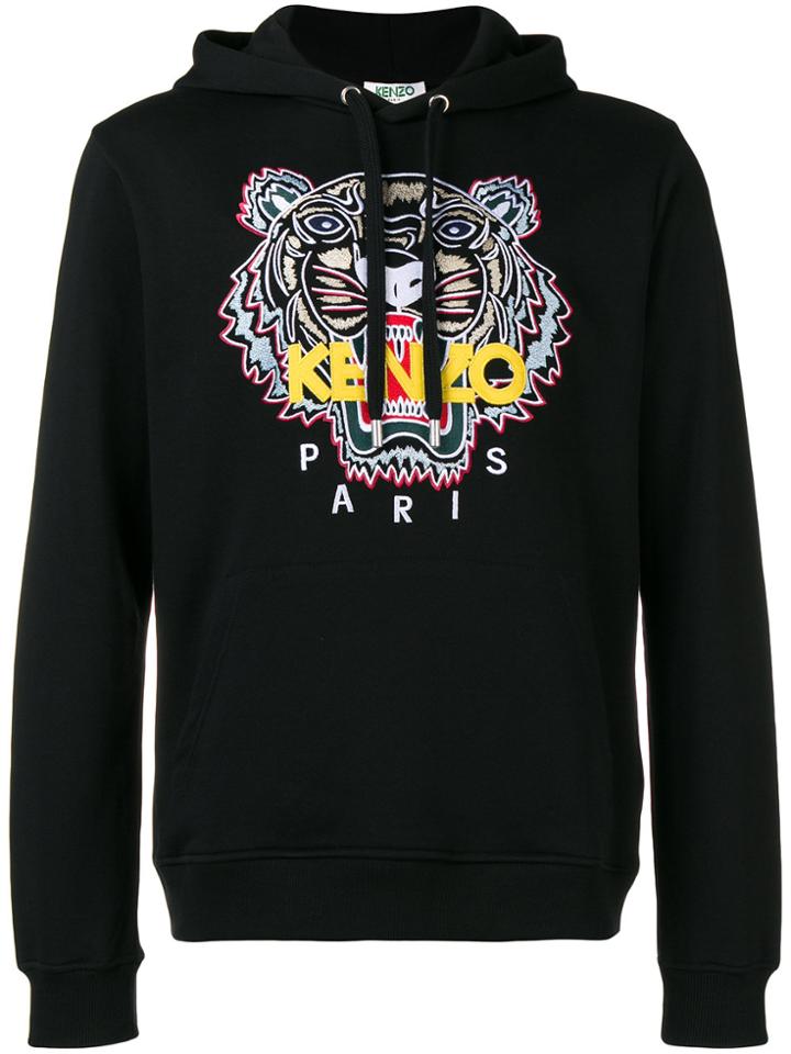 Kenzo Logo Patch Hooded Sweatshirt - Pink & Purple