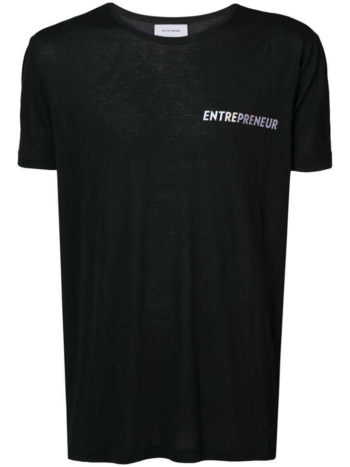 Chin Mens Entrepreneur Print T-shirt - Black