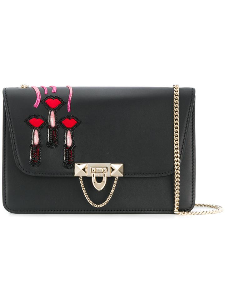 Valentino Valentino Garavani Demilune Embellished Shoulder Bag - Black