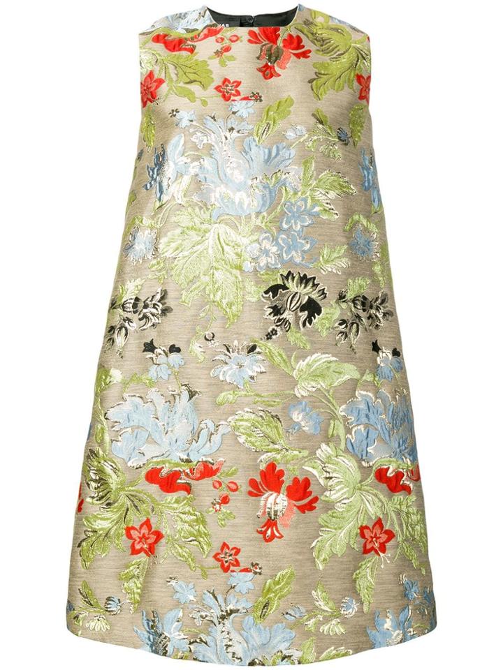 Rochas Embroidered A-line Dress - Neutrals