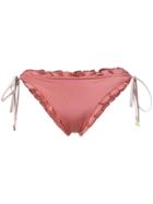 Love Stories Ruffle Trim Bikini Bottom - Pink & Purple