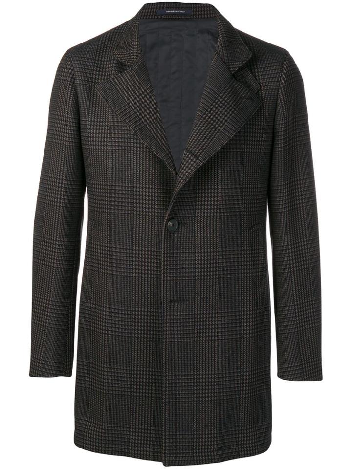 Tagliatore 'prince Of Wales' Check Coat - Black