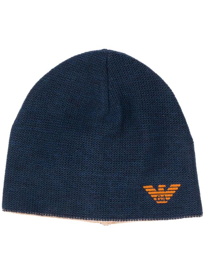 Emporio Armani Logo Print Hat - Blue