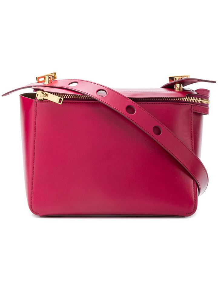 Sophie Hulme Boxy Top Zip Satchel - Red