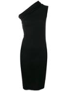 Rick Owens Drkshdw One Shoulder Longline Top - Black