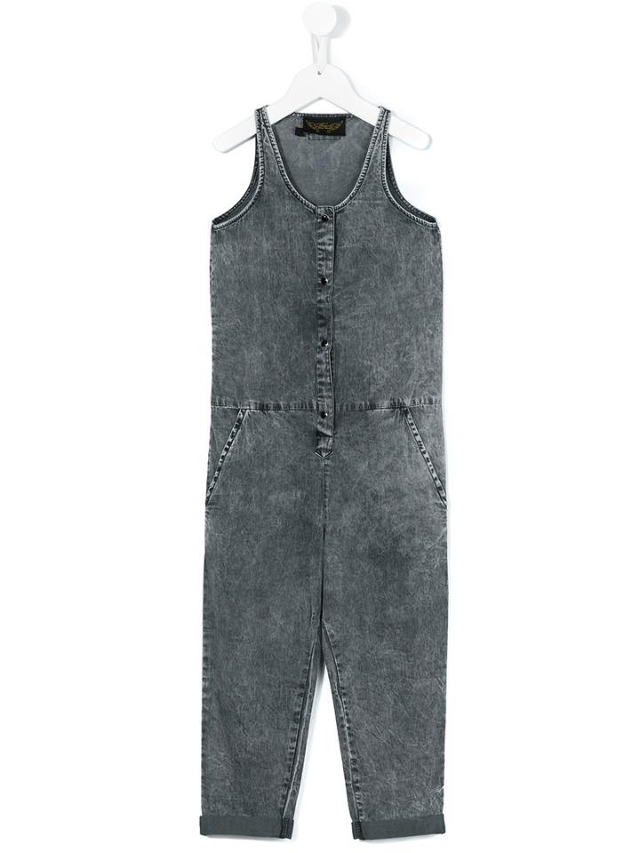 Finger In The Nose Overall Jumpsuit, Girl's, Size: 10 Yrs, Grey