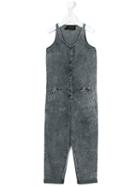 Finger In The Nose Overall Jumpsuit, Girl's, Size: 10 Yrs, Grey