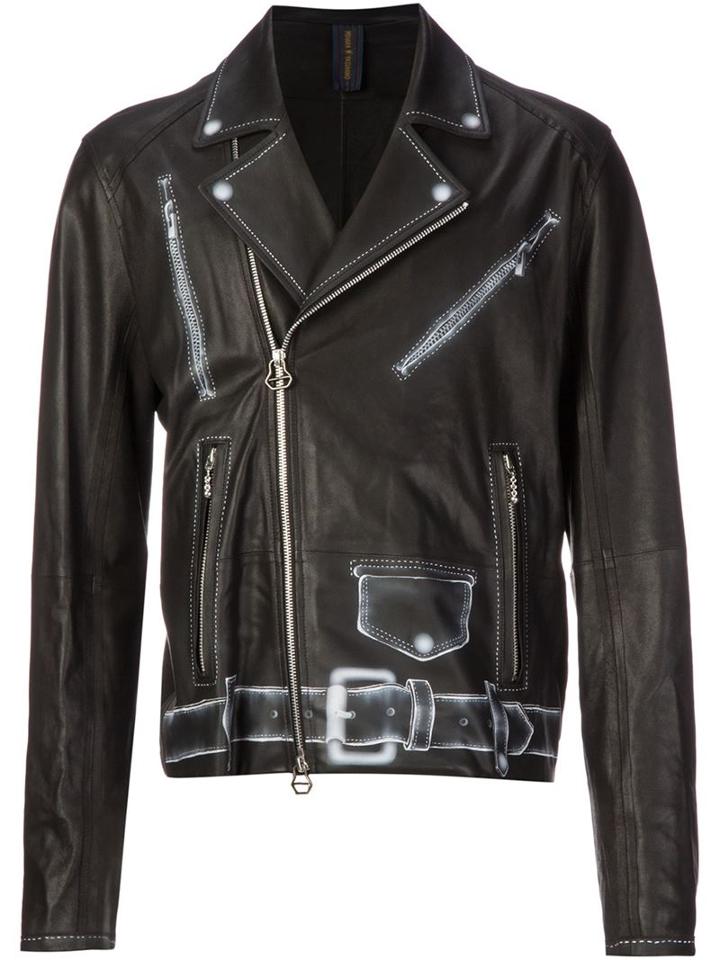 Mihara Yasuhiro Printed Biker Jacket