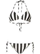 Lelloue Striped Triangle Bikini - White