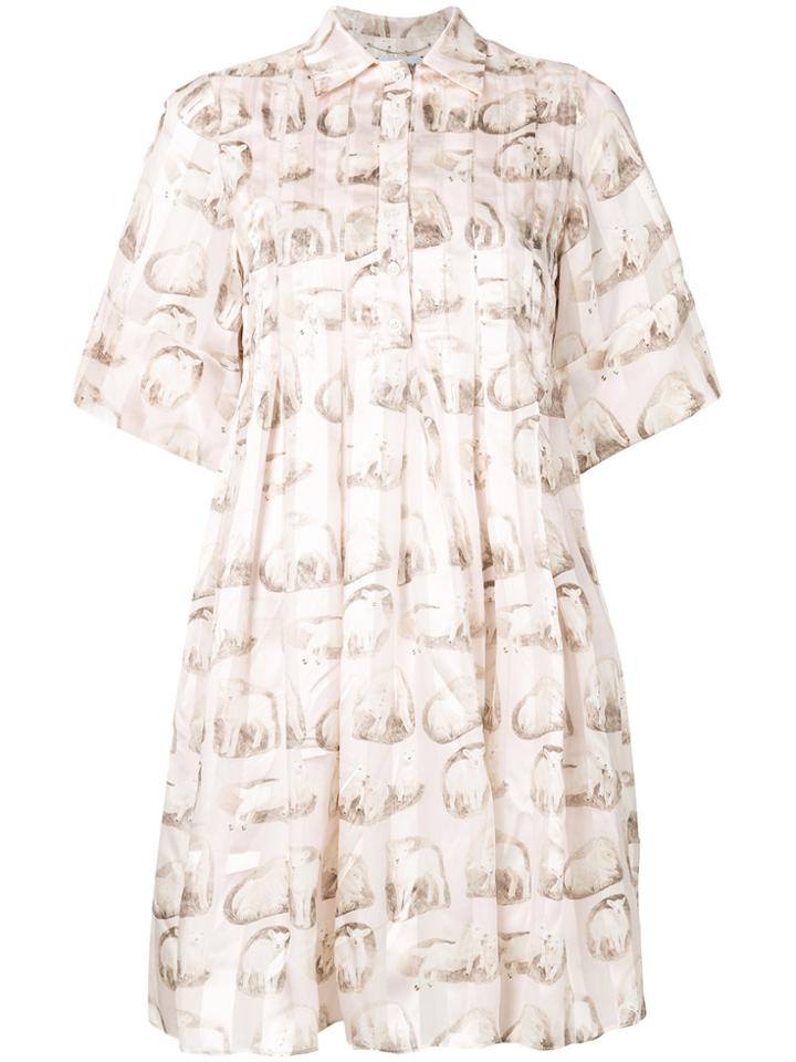 Carven Printed Shirt Dress - Pink & Purple