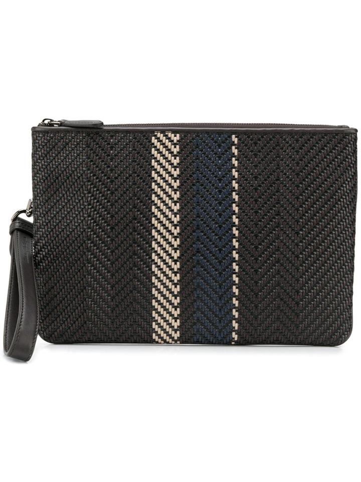 Ermenegildo Zegna Woven Clutch Bag - Brown