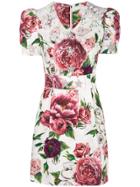 Dolce & Gabbana Short Brocade Dress - White