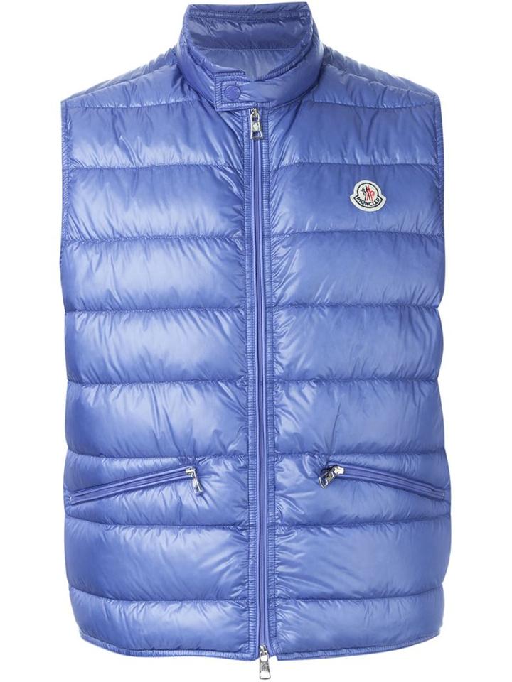 Moncler Classic Padded Gilet, Men's, Size: 5, Blue, Polyamide/goose Down/feather