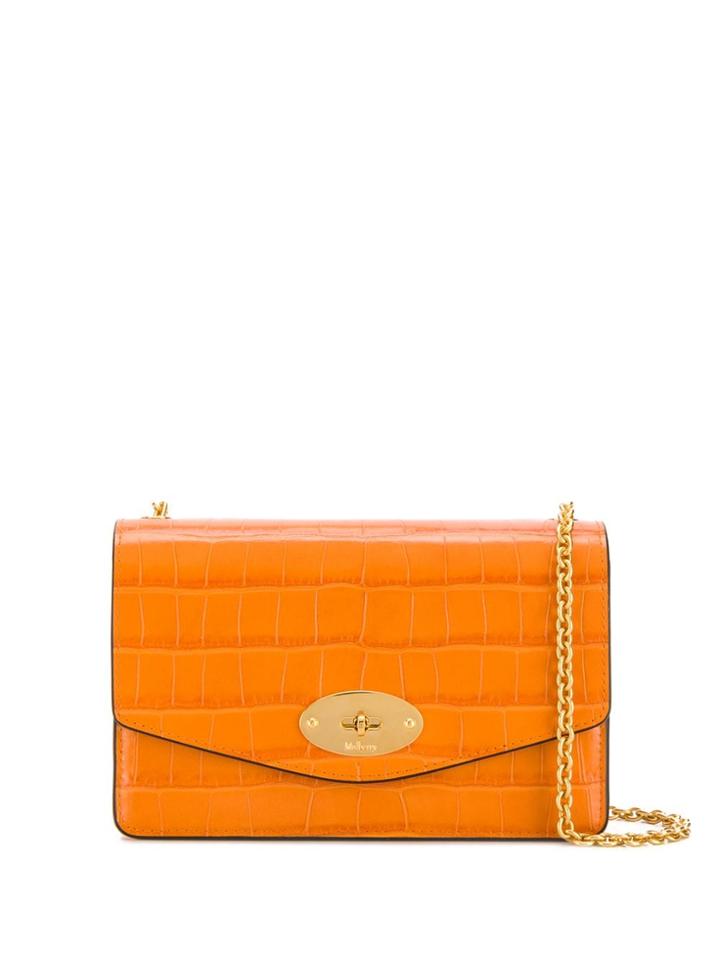 Mulberry Darley Croc-effect Shoulder Bag - Orange