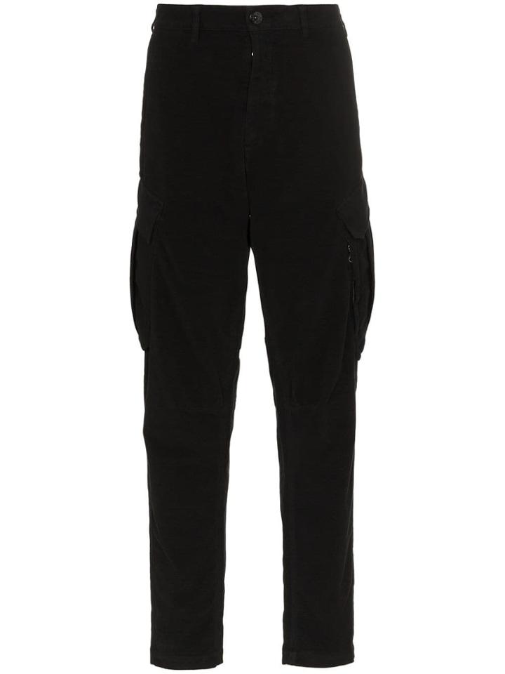 Stone Island Shadow Project Cotton Blend Cargo Trousers - Black