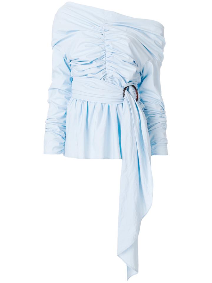 Isa Arfen Gathered Off Shoulder Blouse - Blue