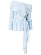 Isa Arfen Gathered Off Shoulder Blouse - Blue