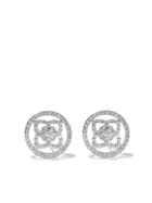 De Beers 18kt White Gold Enchanted Lotus Openwork Diamond Stud