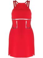 Versace Pre-owned Silk Clear-detailed Mini Dress - Red