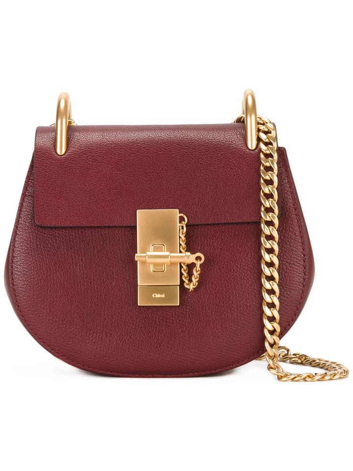 Chloé Drew Shoulder Bag, Women's, Red, Leather