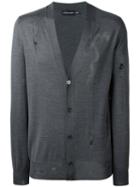 Alexander Mcqueen Distressed Cardigan, Men's, Size: Xl, Grey, Silk/wool