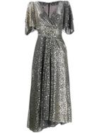 Talbot Runhof V-neck Sequin Dress - Grey