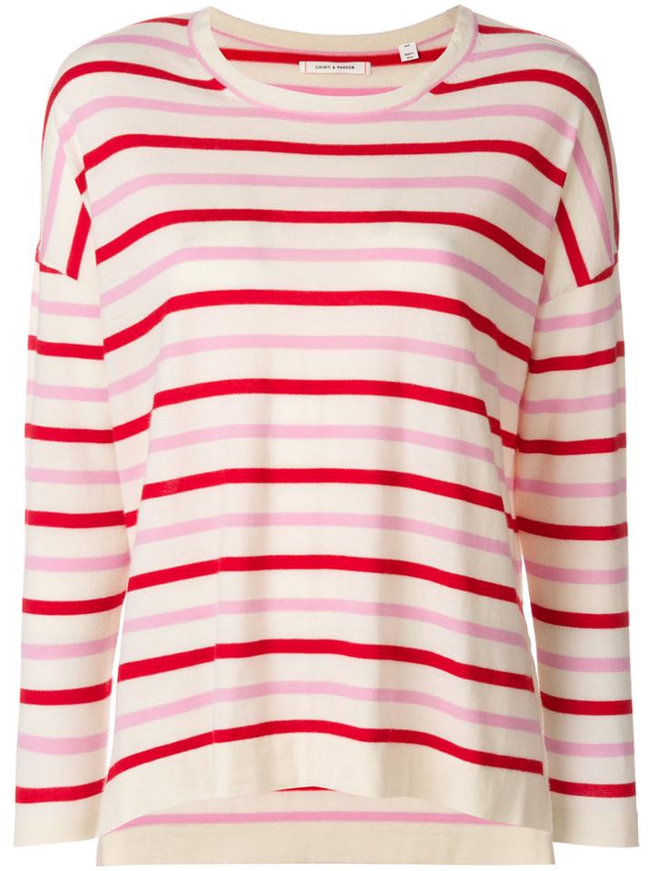 Chinti & Parker Slouchy Knitted Striped Sweater - Multicolour