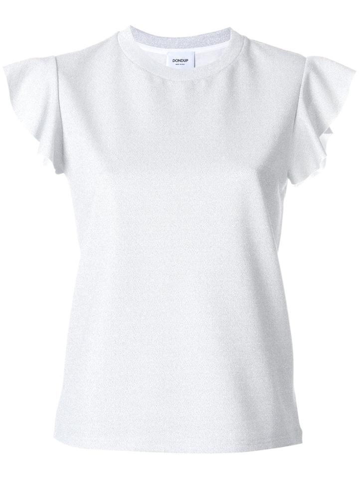 Dondup Ruffle Sleeve T-shirt - Metallic