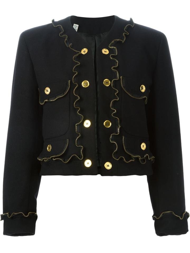 Moschino Vintage Zipper Detail Jacket - Black