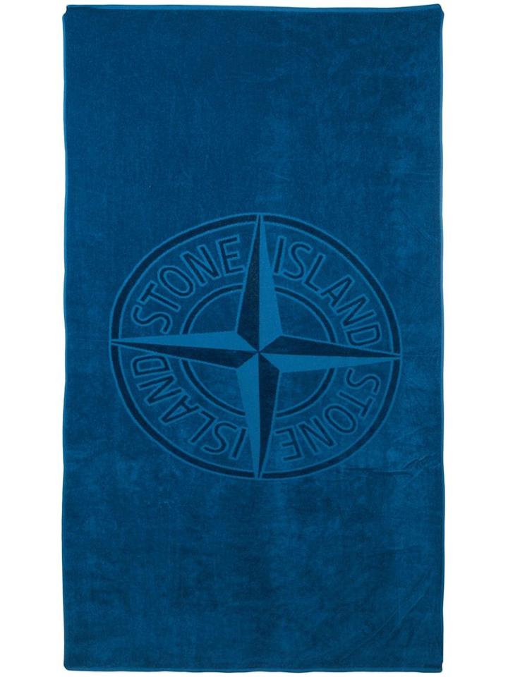 Stone Island Large Logo Beach Towel - Blue