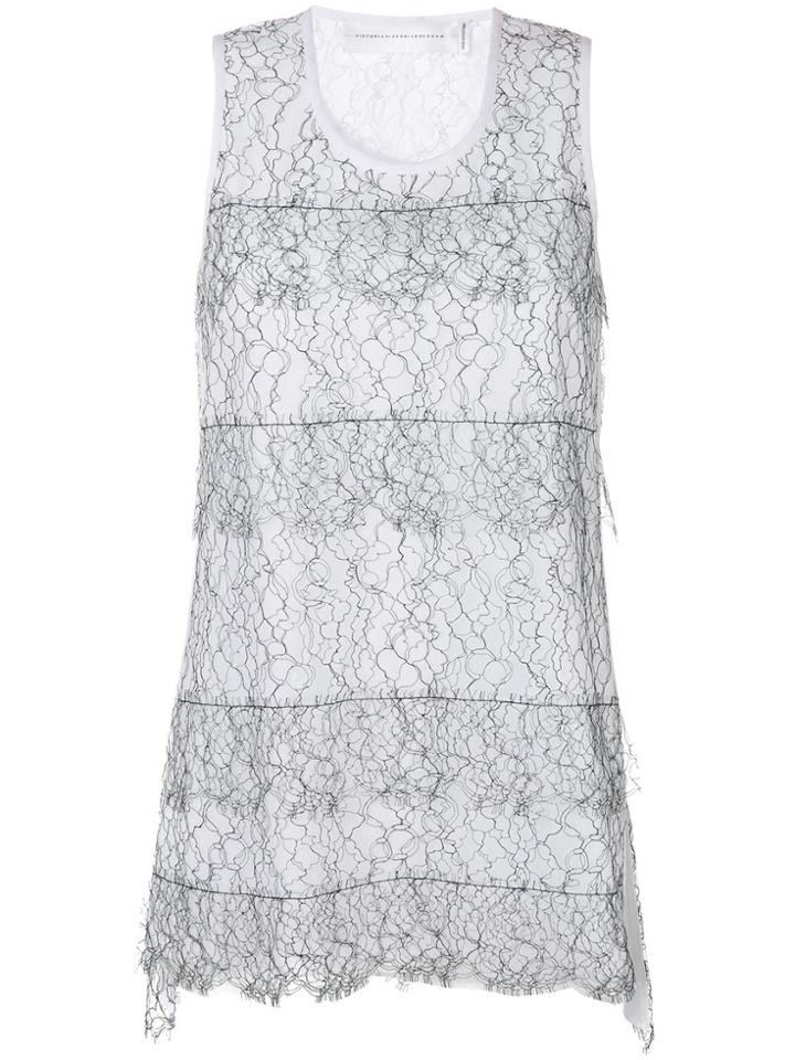 Victoria Victoria Beckham Tulle Layer Tank - White