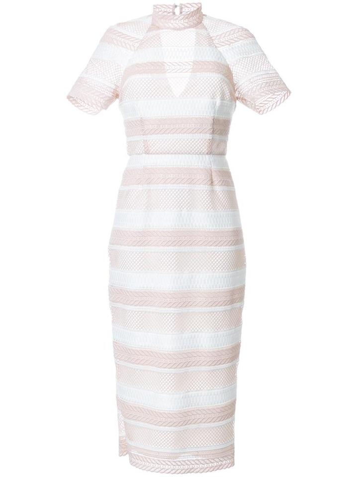 Rebecca Vallance 'testa' High Neck Midi Dress, Women's, Size: 12, Pink/purple, Polyester