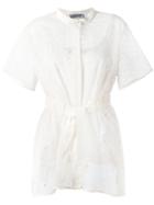 Sportmax - Shortsleeved Belted Shirt - Women - Cotton/linen/flax/polyester - 42, Nude/neutrals, Cotton/linen/flax/polyester
