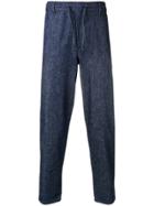Maison Kitsuné Cropped City Trousers - Blue