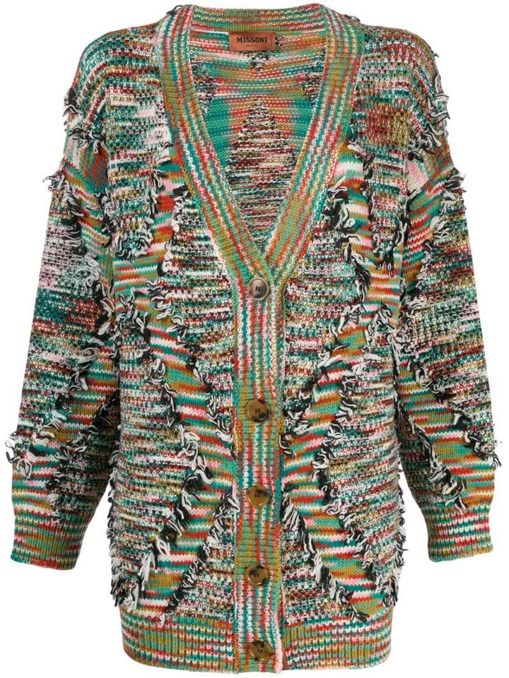 Missoni Oversized Frayed Cardigan - Green
