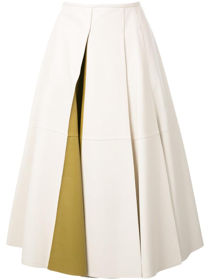 Jil Sander Pleated Skirt, Women's, Size: 34, Nude/neutrals, Leather